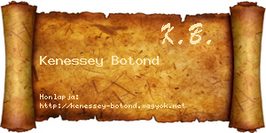 Kenessey Botond névjegykártya